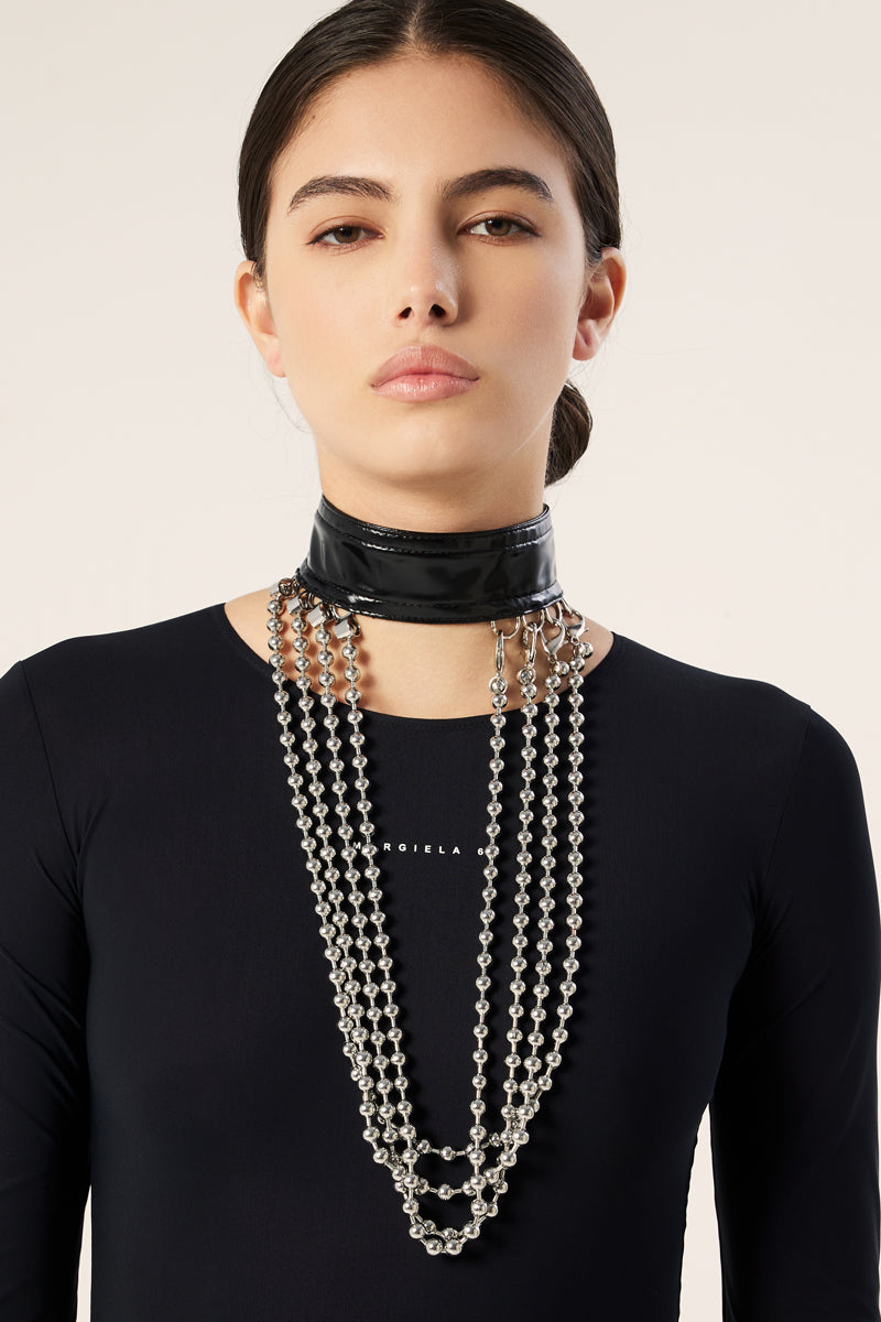 Ball chain chocker necklace-Black MM6 MAISON MARGIELA