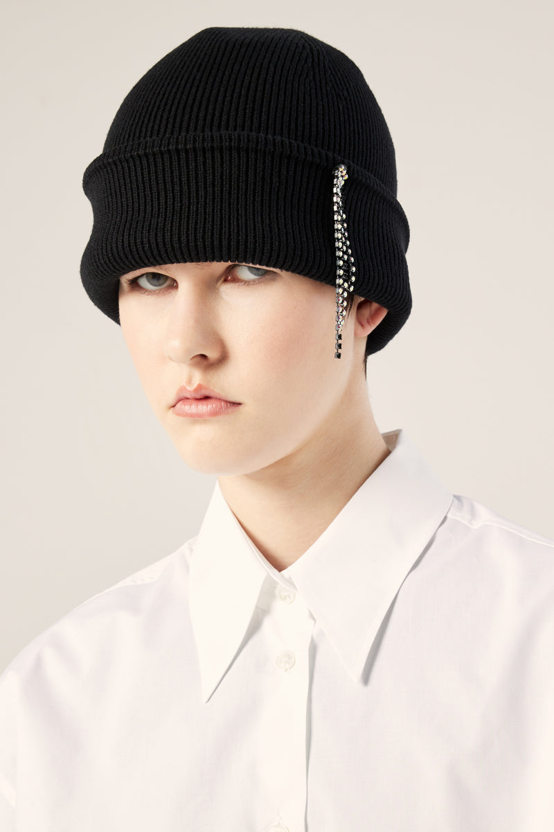 Embellished beanie-Black MM6 MAISON MARGIELA