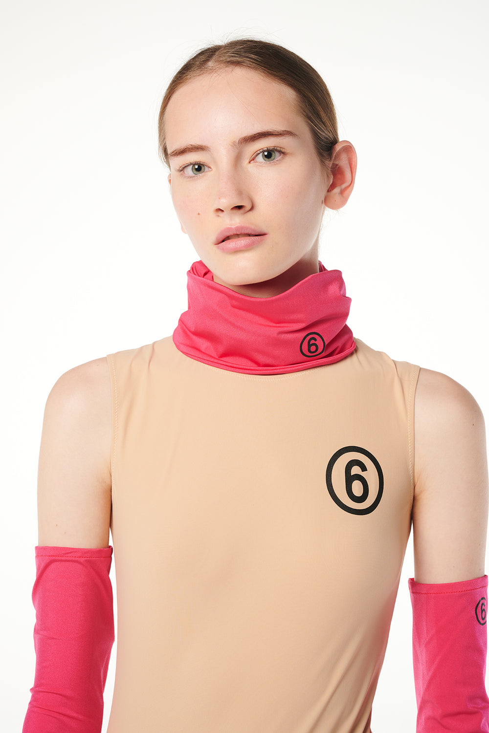 6 print scarf-Pink MM6 MAISON MARGIELA - Studio Avra