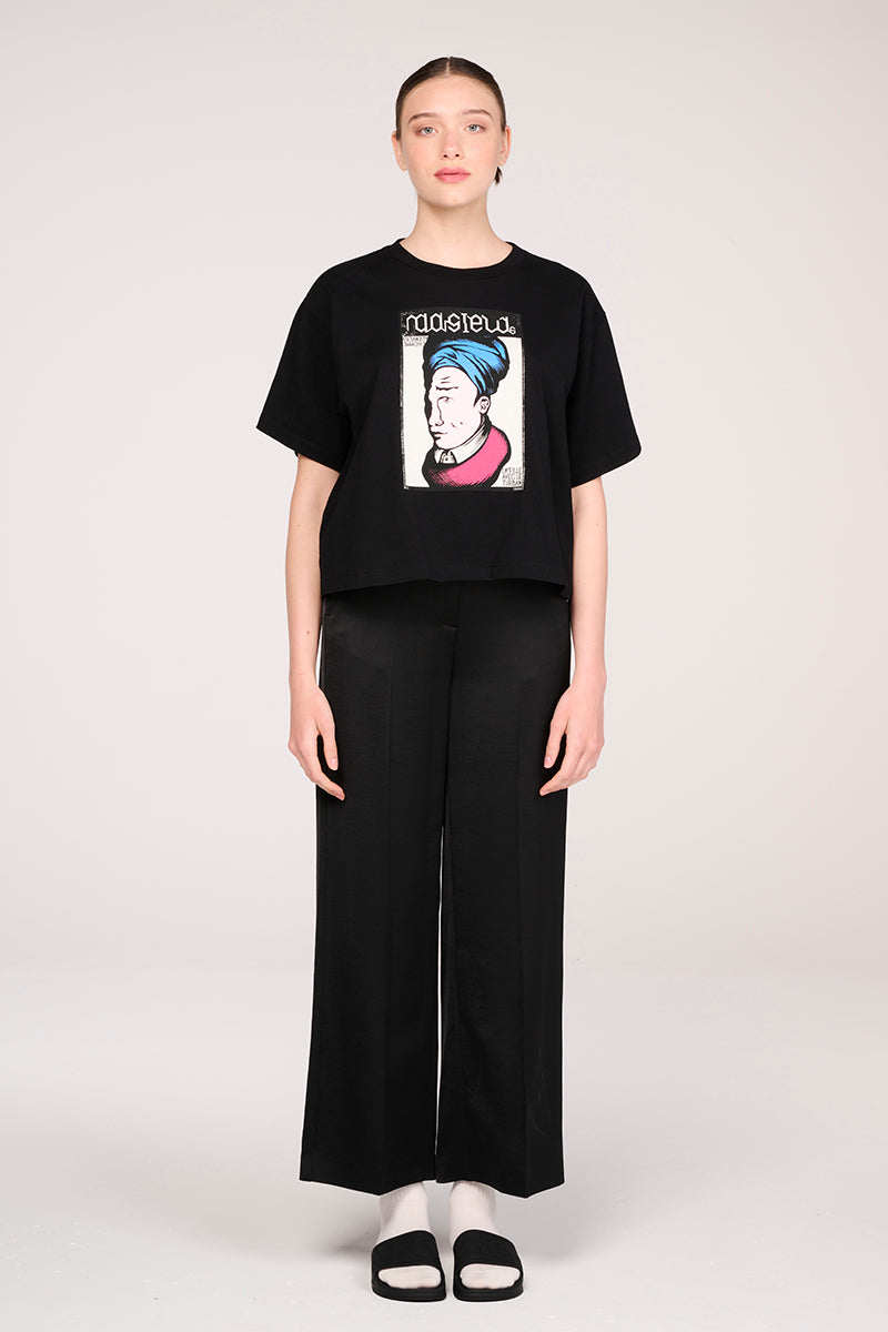 T-shirt with graphic print-Black MM6 MAISON MARGIELA - Studio Avra